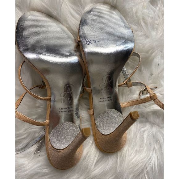 NWOT Adrianna Papell Dalton Pink Glitter Cage Strappy Open Toe Stiletto Heel Siz - Picture 8 of 9